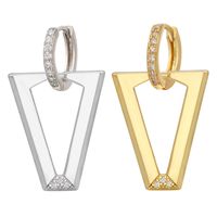 Simple Geometric V-shaped Diamond-set Copper Earrings Wholesale Nihaojewelry main image 1