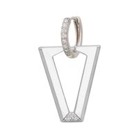 Simple Geometric V-shaped Diamond-set Copper Earrings Wholesale Nihaojewelry main image 3
