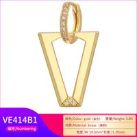 Einfache Geometrische V-förmige Diamantbesetzte Kupferohrringe Großhandel Nihaojewelry main image 4