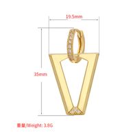 Simple Geometric V-shaped Diamond-set Copper Earrings Wholesale Nihaojewelry main image 5