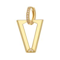Simple Geometric V-shaped Diamond-set Copper Earrings Wholesale Nihaojewelry main image 6