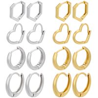 Micro Inlaid Earrings Women's Geometric Rectangular Copper Earrings main image 1