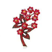 Retro Rhinestone Flower Leaf Brooch Wholesale Nihaojewelry main image 1