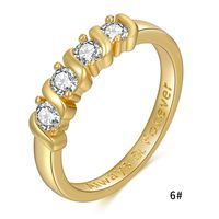 European And American Simple Style New Ring Zircon Ring Female Copper Plated 18k Gold Jewelry Spot sku image 1
