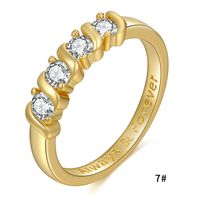 European And American Simple Style New Ring Zircon Ring Female Copper Plated 18k Gold Jewelry Spot sku image 2