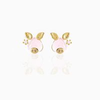 Fashion Animal Brass Artificial Gemstones Earrings Ear Studs sku image 5