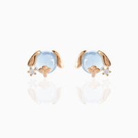 Fashion Animal Brass Artificial Gemstones Earrings Ear Studs sku image 6