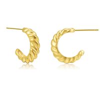 Retro C-shaped Twist Copper Earrings Wholesale Nihaojewelry sku image 8