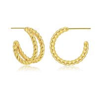 Retro C-shaped Twist Copper Earrings Wholesale Nihaojewelry sku image 4