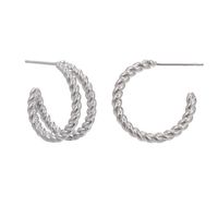 Retro C-shaped Twist Copper Earrings Wholesale Nihaojewelry sku image 5