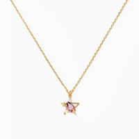 Simple Gold Plated Star Moon Copper Necklace Wholesale Nihaojewelry sku image 4