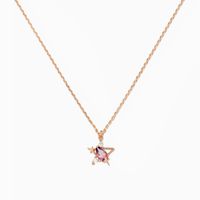 Simple Gold Plated Star Moon Copper Necklace Wholesale Nihaojewelry sku image 5