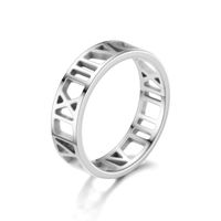 New Simple Stainless Steel Roman Cut Ring Wholesale Nihaojewelry sku image 1