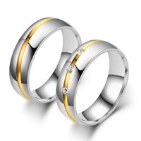 New Fashion Geometric Inlaid Zircon Stainless Steel Ring Wholesale Nihaojewelry sku image 1