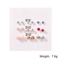 Korean Multicolor Rhinestone 9 Pairs Earrings Set Wholesale Nihaojewelry sku image 1