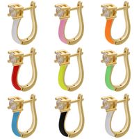 Retro U-shape Zircon Copper Ear Buckle Wholesale Nihaojewelry sku image 7