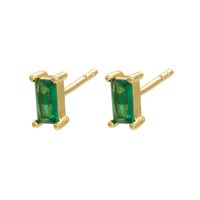 Retro Geometric Green Gemstones Diamond Copper Earrings Wholesale Nihaojewelry sku image 1