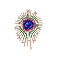 Ethnic Rhinestone Peacock Feather Brooch Wholesale Nihaojewelry sku image 1