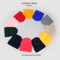لون نقي مزدوجة-طبقة الدافئة الكورية نمط محبوك قبعة الجملة Nihaojewelry main image 2
