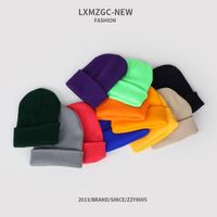 Pure Color Double-layer Warm Korean Style Knitted Hat Wholesale Nihaojewelry main image 6