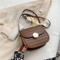Stone Pattern Lock Fashion Silk Scarf One-shoulder Messenger Saddle Bag Wholesale Nihaojewelry sku image 6