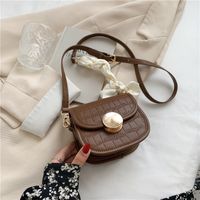 Stone Pattern Lock Fashion Silk Scarf One-shoulder Messenger Saddle Bag Wholesale Nihaojewelry sku image 2