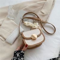 Stone Pattern Lock Fashion Silk Scarf One-shoulder Messenger Saddle Bag Wholesale Nihaojewelry sku image 3
