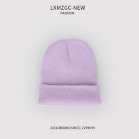 لون نقي مزدوجة-طبقة الدافئة الكورية نمط محبوك قبعة الجملة Nihaojewelry sku image 3