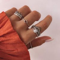 تاج الخوخ القلب سبائك حلقة مجموعة بالجملة Nihaojewelry sku image 1