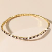 Simple Single Row Square Zircon Golden Bracelet Wholesale Nihaojewelry sku image 1