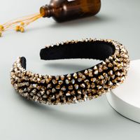 Baroque Style Flower Cloth Inlay Rhinestones Glass Pearl Hair Band sku image 31