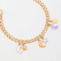 New Alloy Drop Oil Five-pointed Star Moon Pendent Bracelet Wholesale Nihaojewelry main image 3