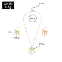 Golden Butterfly Pearl Pendant Earrings Necklace Set Wholesale Nihaojewelry main image 7