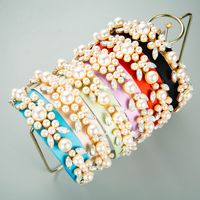 Baroque Creative Leaf Flower Shape Imitation Pearl Headband Wholesale Nihaojewelry main image 3