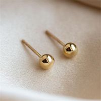 Wholesale Jewelry Glossy Heart Bead Copper Stud Earrings Nihaojewelry main image 5