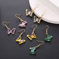 Wholesale Jewelry Butterfly Glass Cystal Pendant Earrings Nihaojewelry main image 3