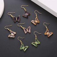 Wholesale Jewelry Butterfly Glass Cystal Pendant Earrings Nihaojewelry main image 4