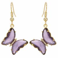 Wholesale Jewelry Butterfly Glass Cystal Pendant Earrings Nihaojewelry main image 6