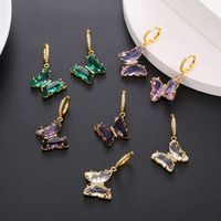 Wholesale Jewelry Glass Crystal Butterfly Pendant Earrings Nihaojewelry main image 1