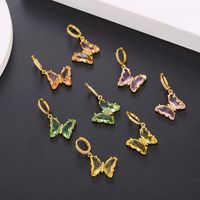 Wholesale Jewelry Glass Crystal Butterfly Pendant Earrings Nihaojewelry main image 3
