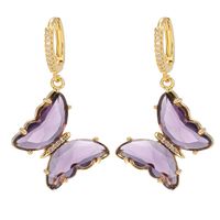 Wholesale Jewelry Glass Crystal Butterfly Pendant Earrings Nihaojewelry main image 4