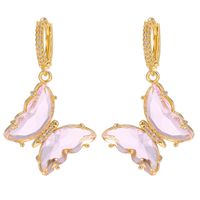 Wholesale Jewelry Glass Crystal Butterfly Pendant Earrings Nihaojewelry main image 5