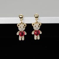 Fashion Small Bear Copper Stud Earrings Wholesale Nihaojewelry main image 1