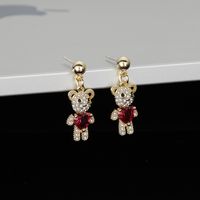 Fashion Small Bear Copper Stud Earrings Wholesale Nihaojewelry main image 4