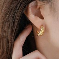 Wholesale Jewelry Croissant Twisted Thread C-shaped Copper Stud Earrings Nihaojewelry main image 3