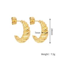 Wholesale Jewelry Croissant Twisted Thread C-shaped Copper Stud Earrings Nihaojewelry main image 6