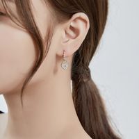 Wholesale Jewelry Heart Key Pendant Copper Inlaid Zircon Asymmetrical Earrings Nihaojewelry main image 3