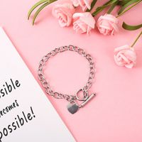 Simple Style Heart Stainless Steel No Inlaid Bracelets main image 5