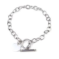Simple Style Heart Stainless Steel No Inlaid Bracelets main image 2