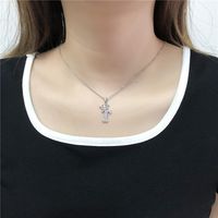 Fashion Micro-inlaid Zircon Crown English Letter Necklace Platinum Necklace Wholesale Nihaojewelry main image 5